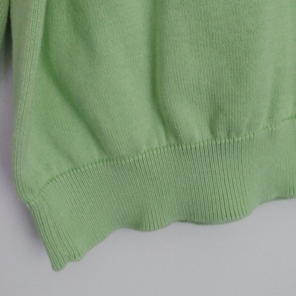 OXFORD Men's Knit Sweater Preppy Apple Green V Neck All Cotton Size XL Holiday - Picture 4 of 8